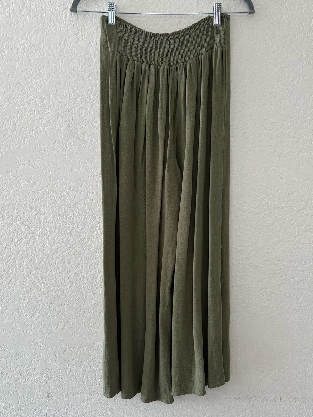 Sienna Sky Light Olive Army Green Wide Leg Pull On Linen Blend Pants Size Medium - Picture 5 of 12